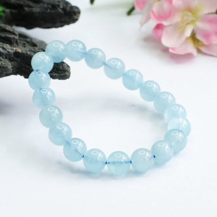 8mm Aquamarin Armband