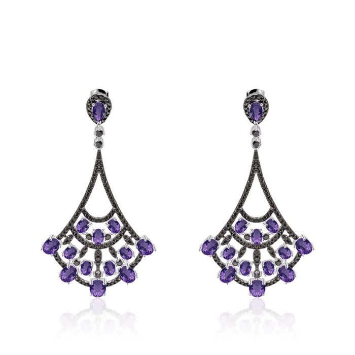 Vintage Ohrringe silber Amethyst