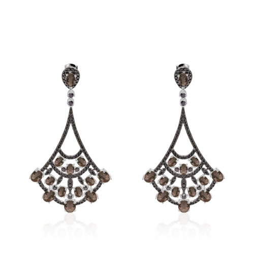 Vintage Ohrringe silber Citrin