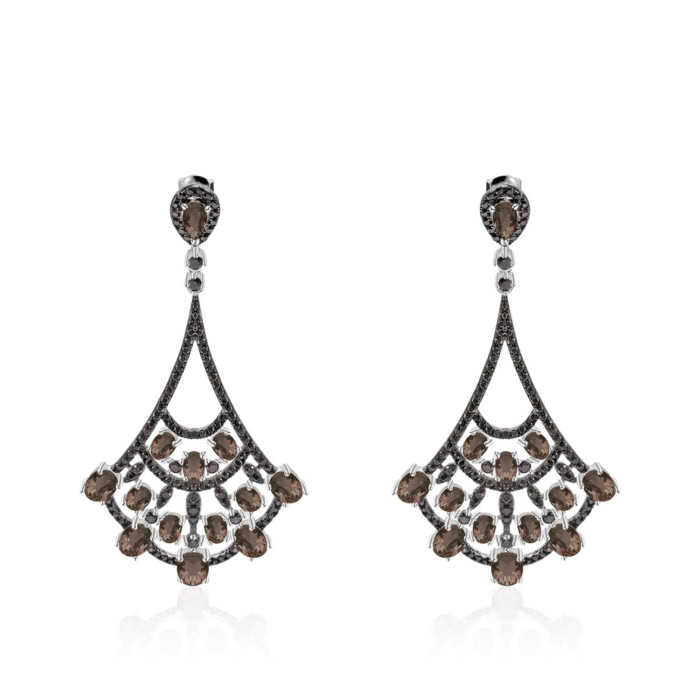 Vintage Ohrringe silber Citrin