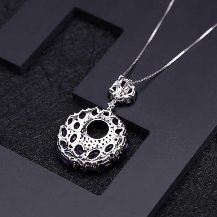 Damen Amethyst Kette aus 925 Silber – Bild 5