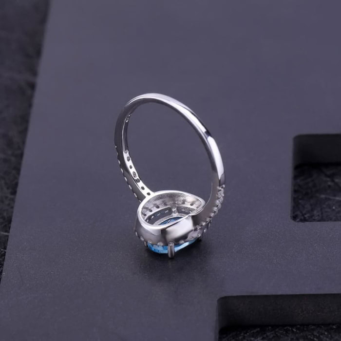 Silber Engagement Ring mit Topas