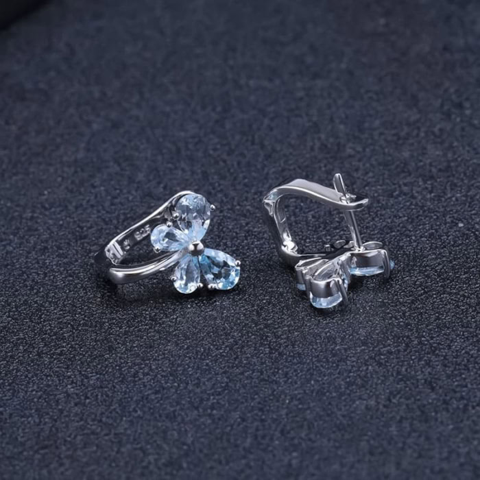 Schmetterling Ohrringe Stecker mit Topas