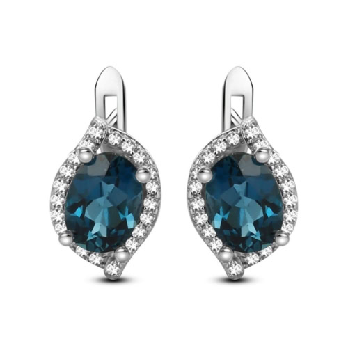 London Blue Topas Silber Ohrringe Stecker