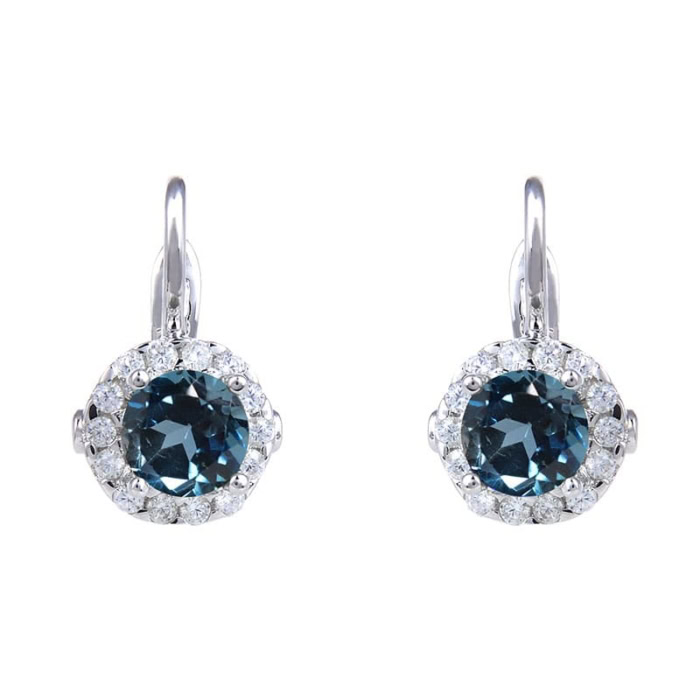 London Blue Topas Edelstein Ohrringe Stecker Für Frau