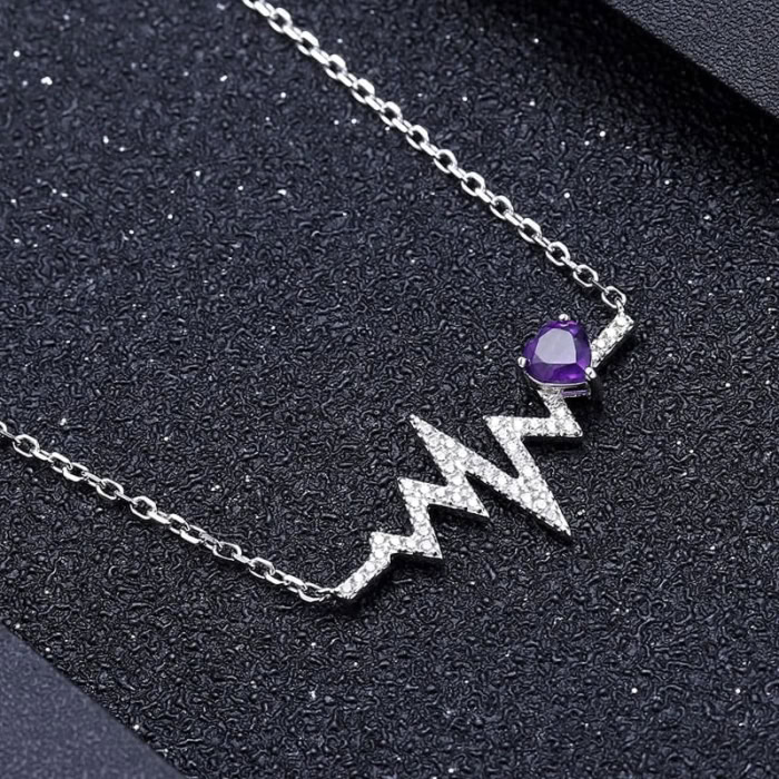 Herzschlag Kette mit Topas – Bild 4