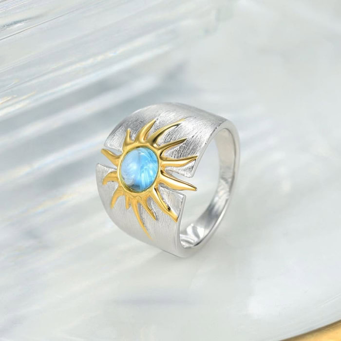 Topas Breiter Ring Damen mit Edelstein
