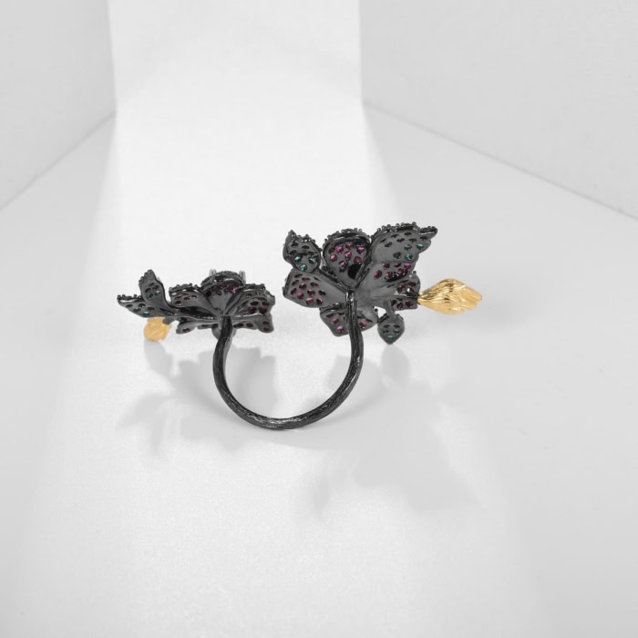 Ring Blume mit Citrin – Bild 4