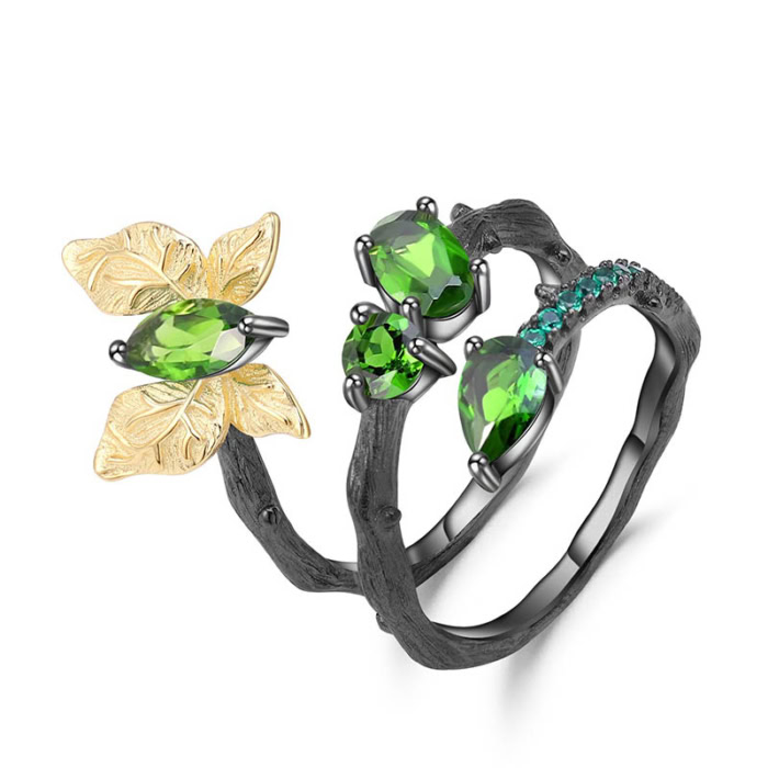 Butterfly Ring mit Diopside