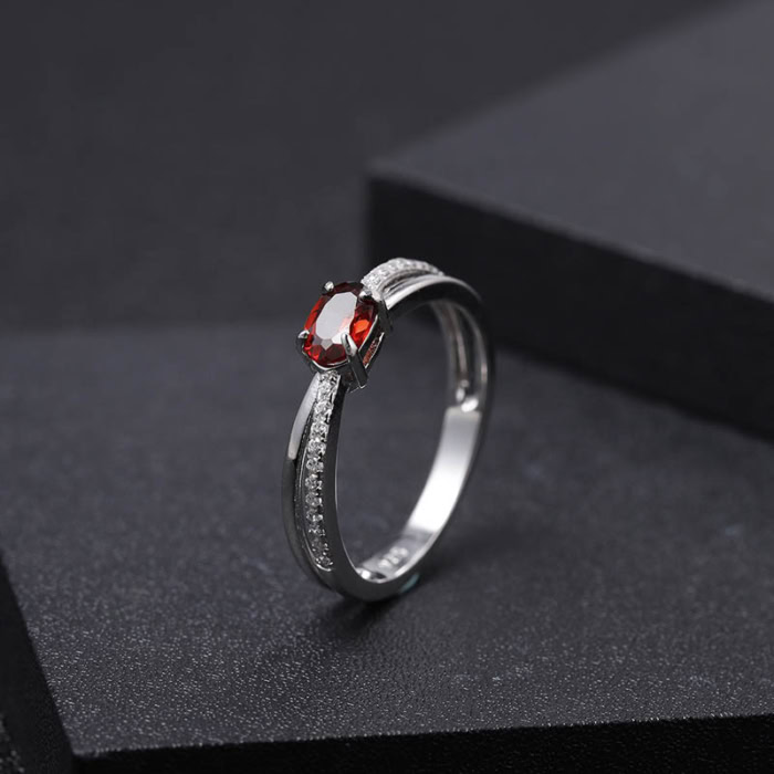 Solitär Ring mit Edelstein