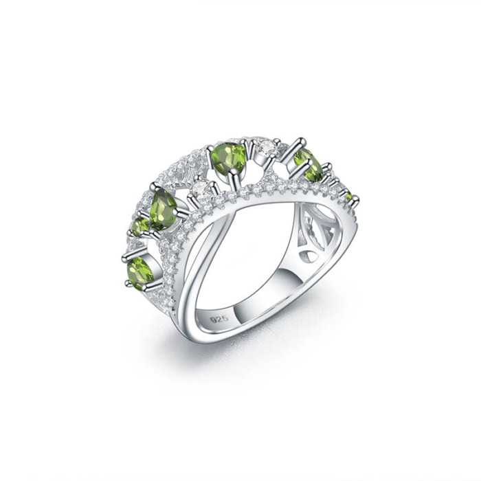 Damen Ring Silber mit Diopside