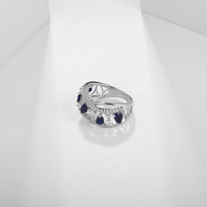Damen Ring Silber mit Diopside