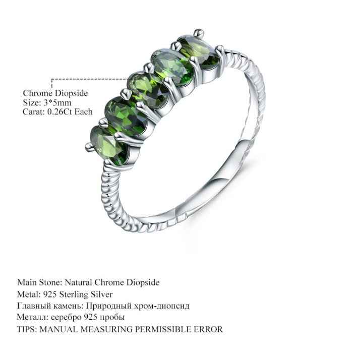 Damen Diopside Ring aus Silber