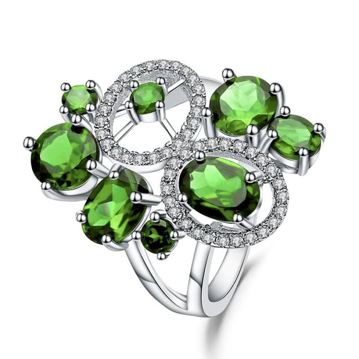 Diopside Extravagante Ring aus Silber