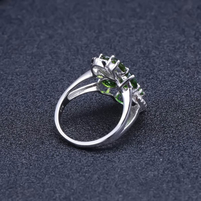 Diopside Extravagante Ring aus Silber