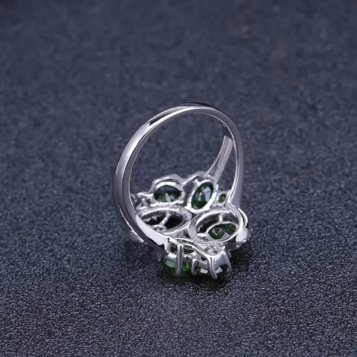 Diopside Extravagante Ring aus Silber