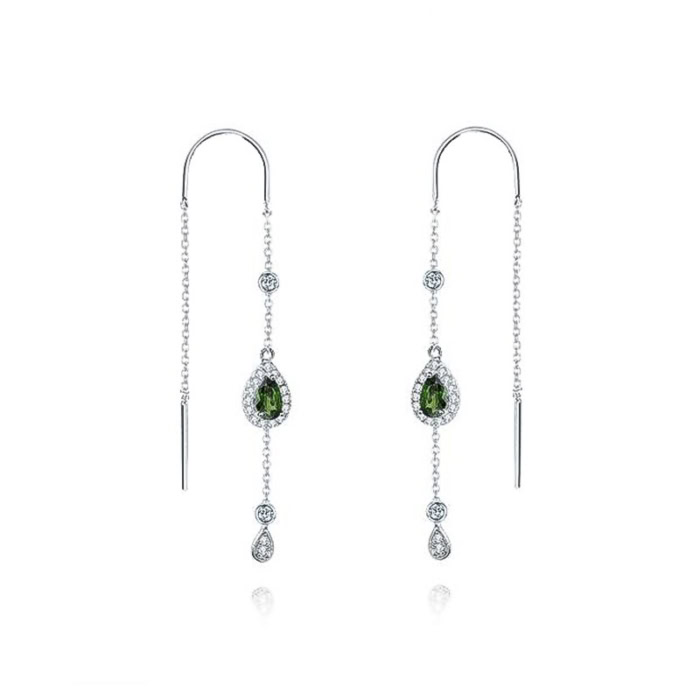 Einfädler Ohrringe mit Diopside