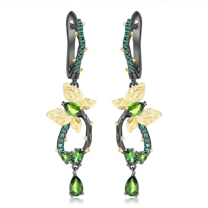 Schmetterling Ohrringe mit Diopside