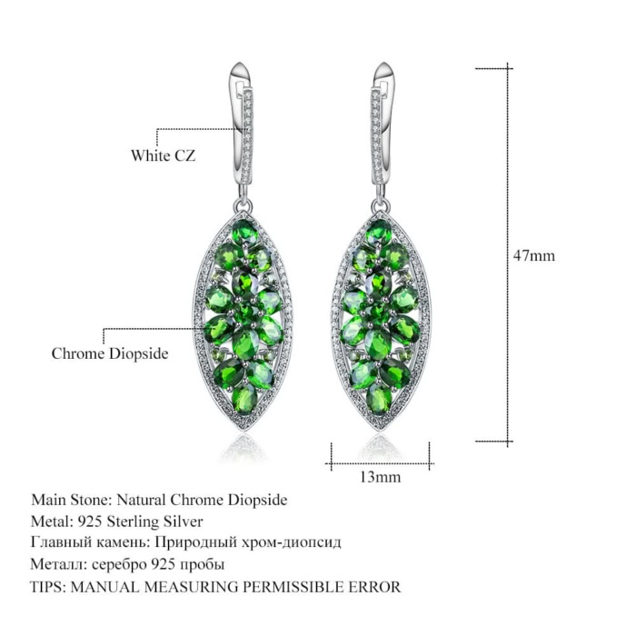 Diopside Ohrringe aus 925 Silber