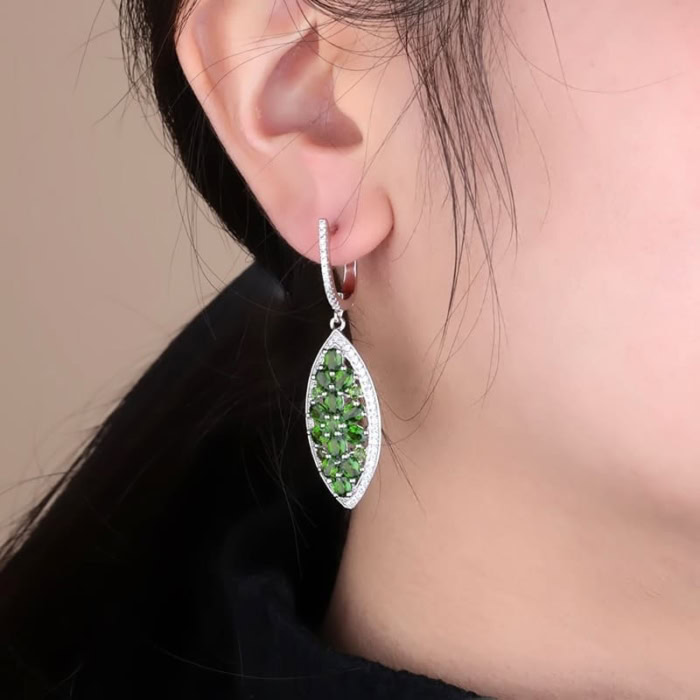 Diopside Ohrringe aus 925 Silber