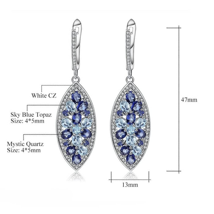 Blaue Topas Ohrringe aus 925 Silber