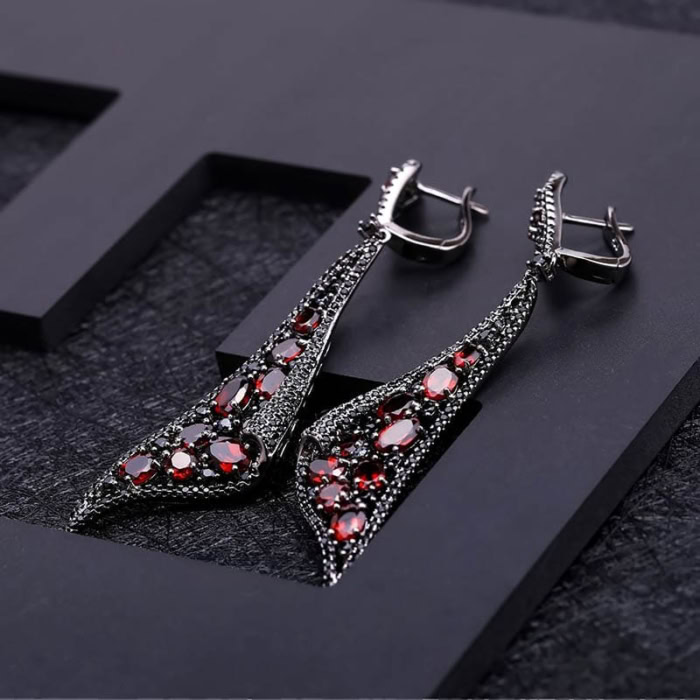 Dreieck Vintage Ohrringe mit Peridot – Bild 4