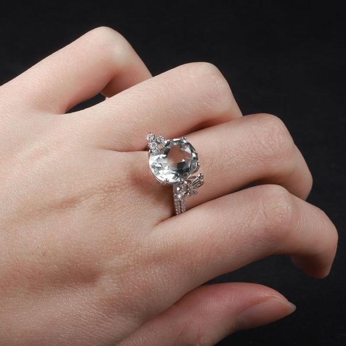 Ring Damen mit Grüner Amethyst
