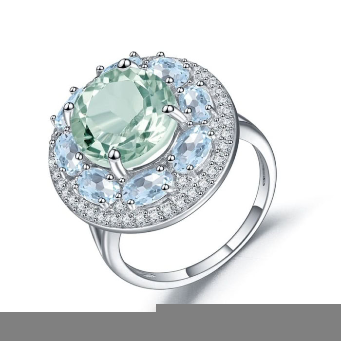 Extravagante Ring mit Grüner Amethyst