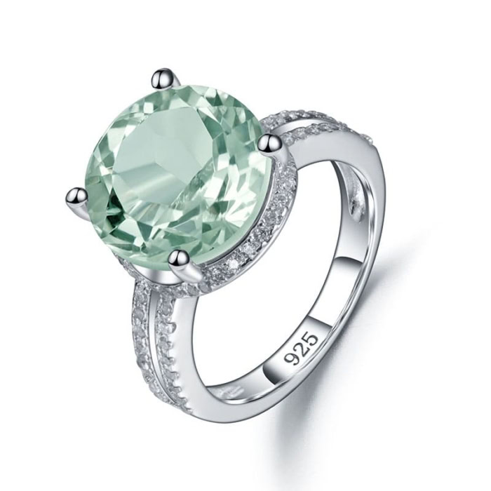 Heiratsantrag Ring mit Grüner Amethyst
