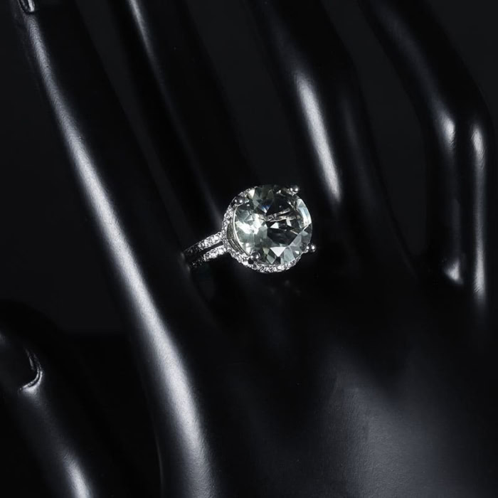 Heiratsantrag Ring mit Grüner Amethyst