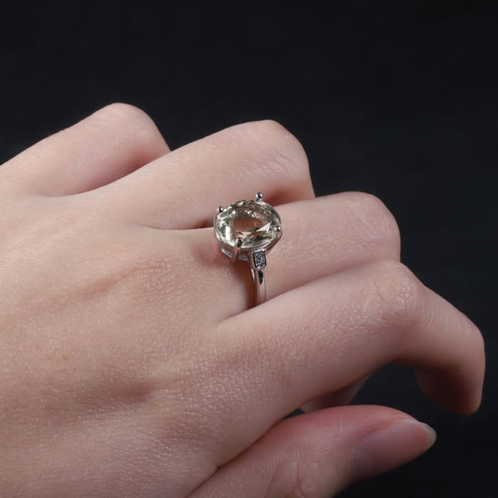 Promise Ring mit Grüner Amethyst