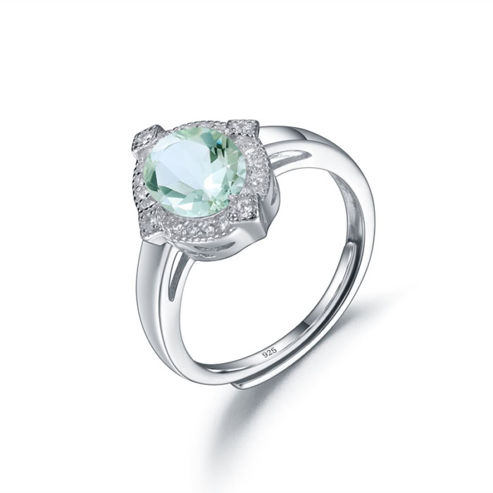 Grüner Amethyst Ring aus Silber
