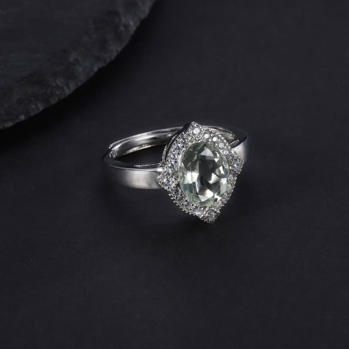 Grüner Amethyst Ring aus Silber
