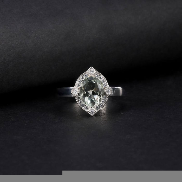 Grüner Amethyst Ring aus Silber