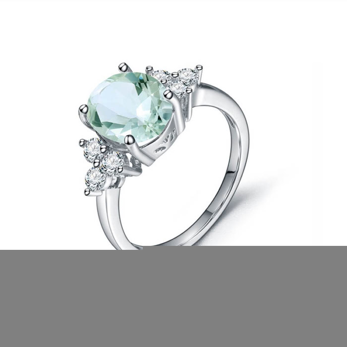 Silber Ring Damen mit Grüner Amethyst