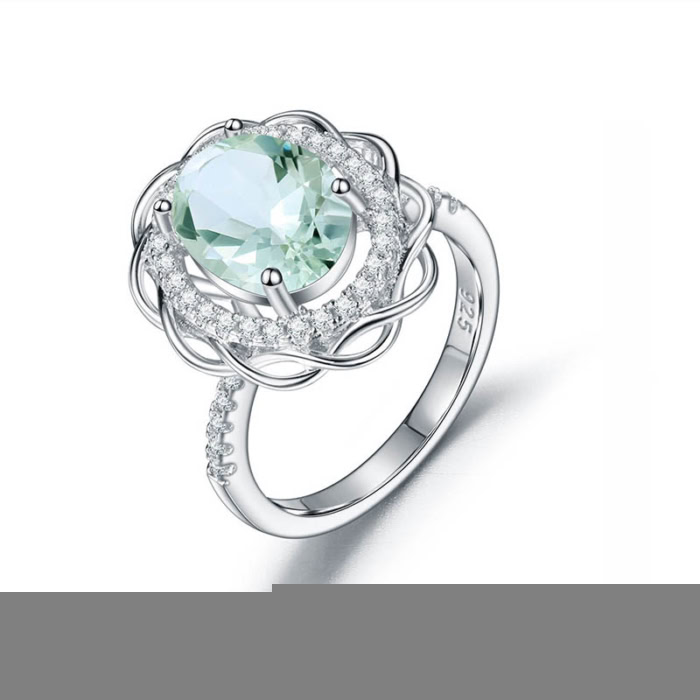 Damen Extravagante Ring mit Grüner Amethyst