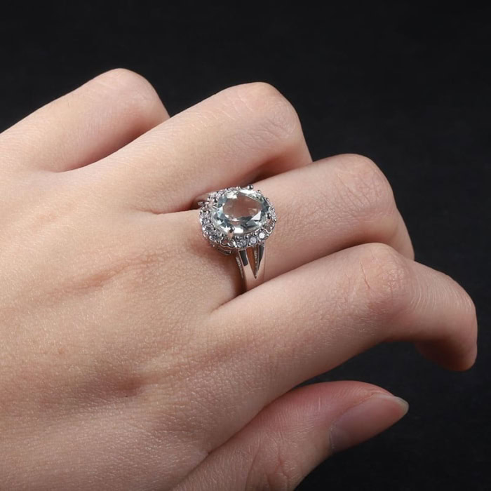 Grüner Amethyst Extravagante Ring