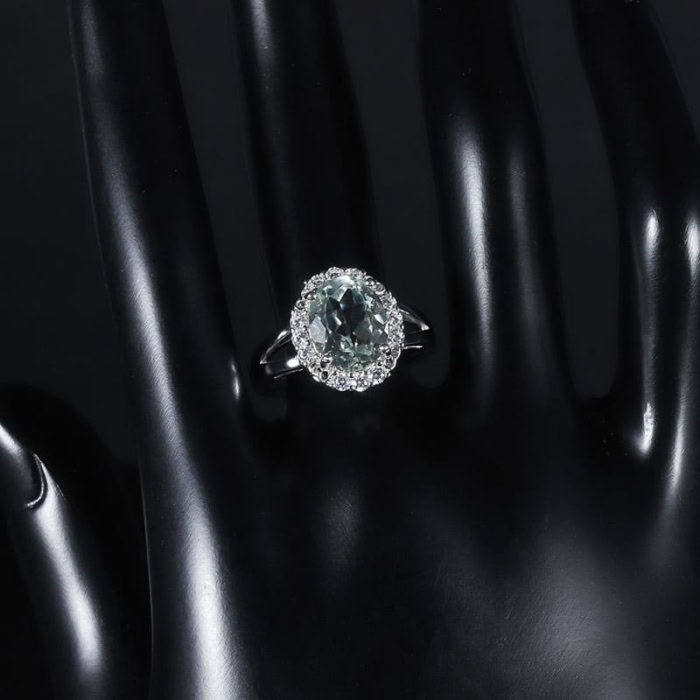 Grüner Amethyst Extravagante Ring