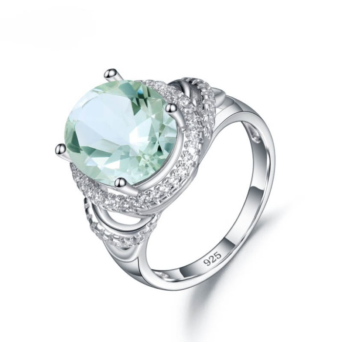 Verlobungs Ring mit Grüner Amethys