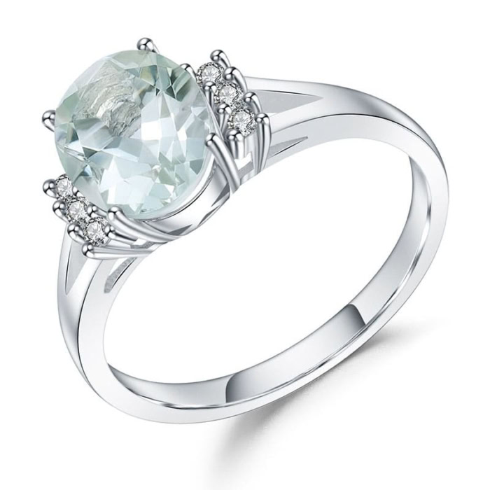 Engagement Ring mit Grüner Amethys