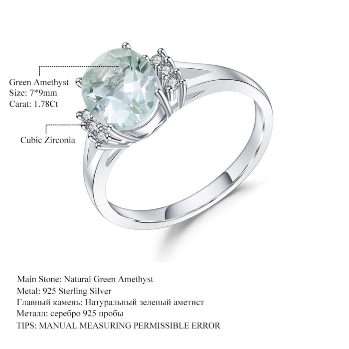 Engagement Ring mit Grüner Amethys