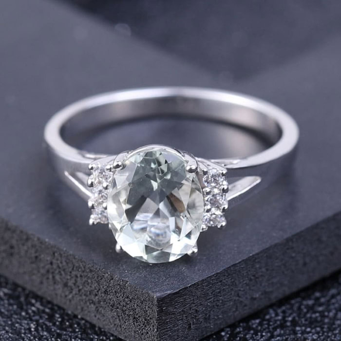 Engagement Ring mit Grüner Amethys