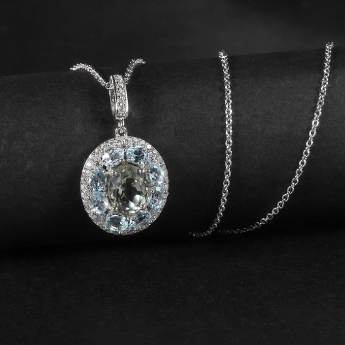 Extravagante Anhänger Kette mit Steine