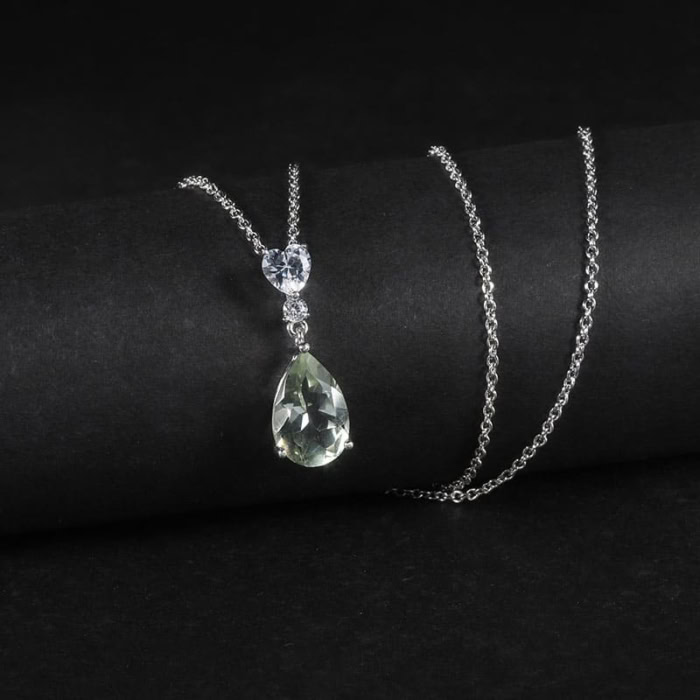 Grüner Amethys Kettenanhänger aus Silber
