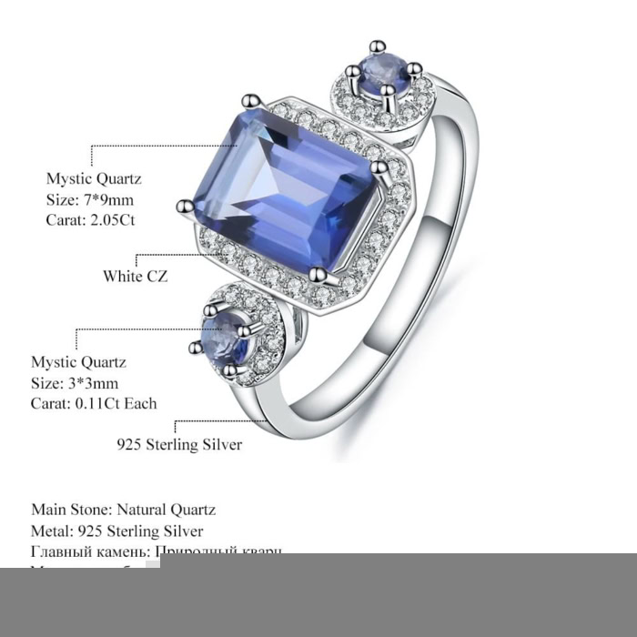 Blauer Quarz Ring für Frauen – Bild 3