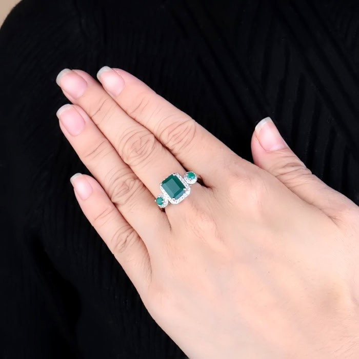 Grüner Achat Ring für Frauen