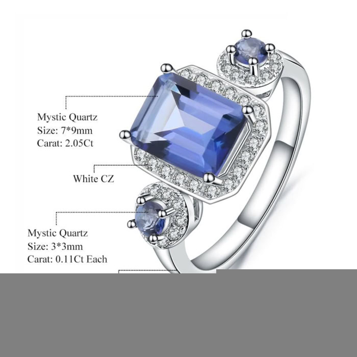 Blauer Quarz Ring für Frauen