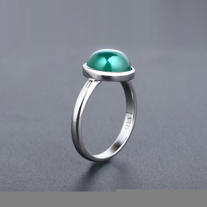 Solitär Ring mit Grün Achat