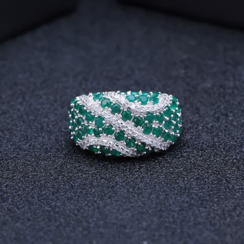 Grün Achat Ring mit Zirkonia