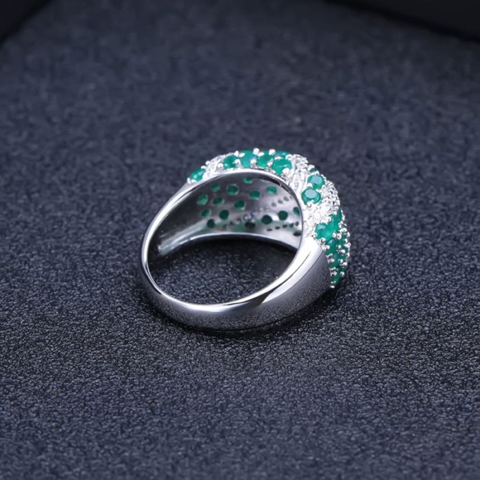 Grün Achat Ring mit Zirkonia